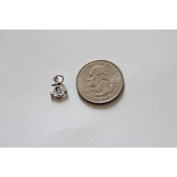 SOLD Sterling Silver Anchor Charm , Anchor Charm, Silver Anchor Charm - Picture 4 of 4